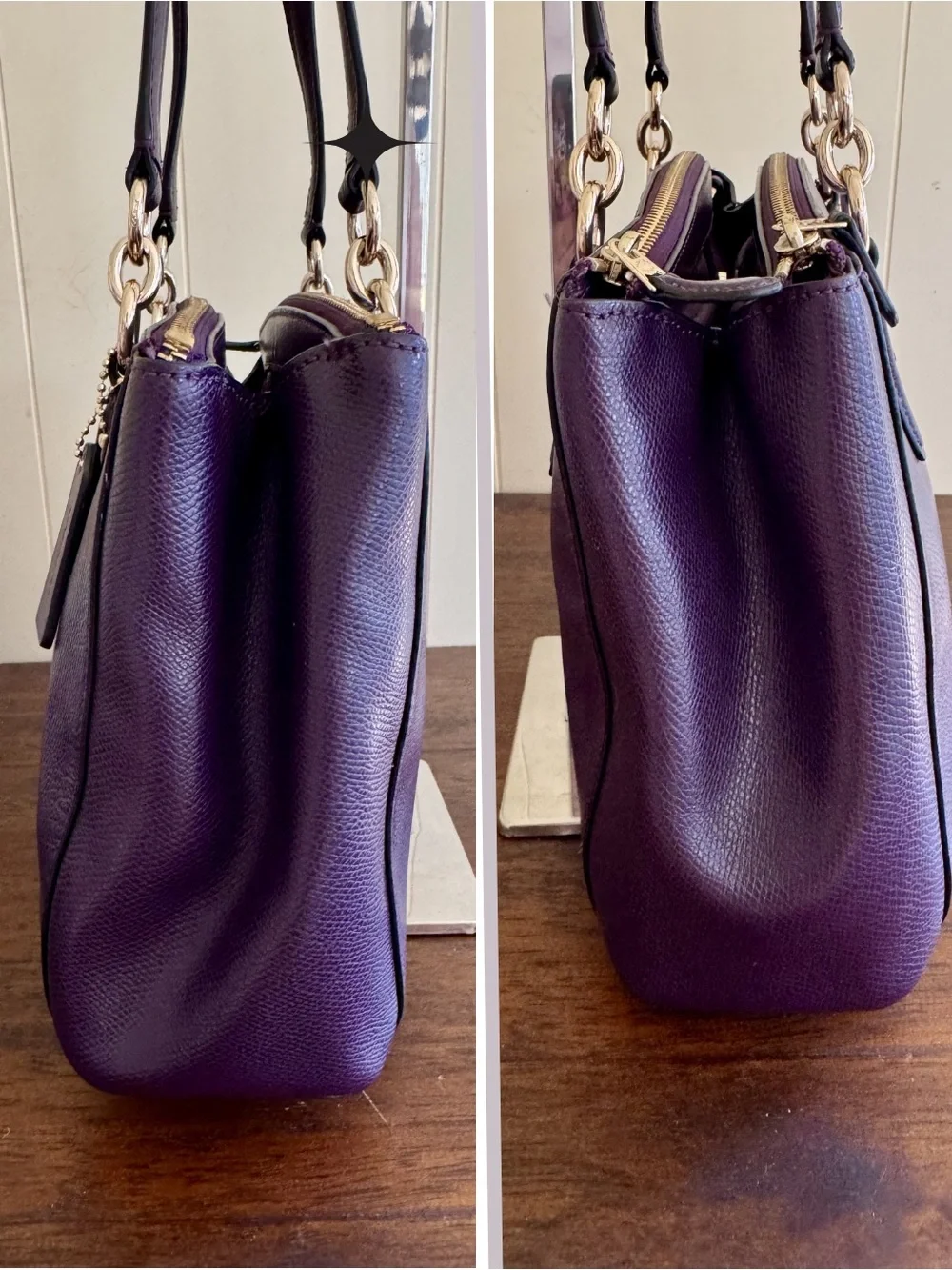 Coach Christie Carryall Satchel – Purple Crossgrain Leather